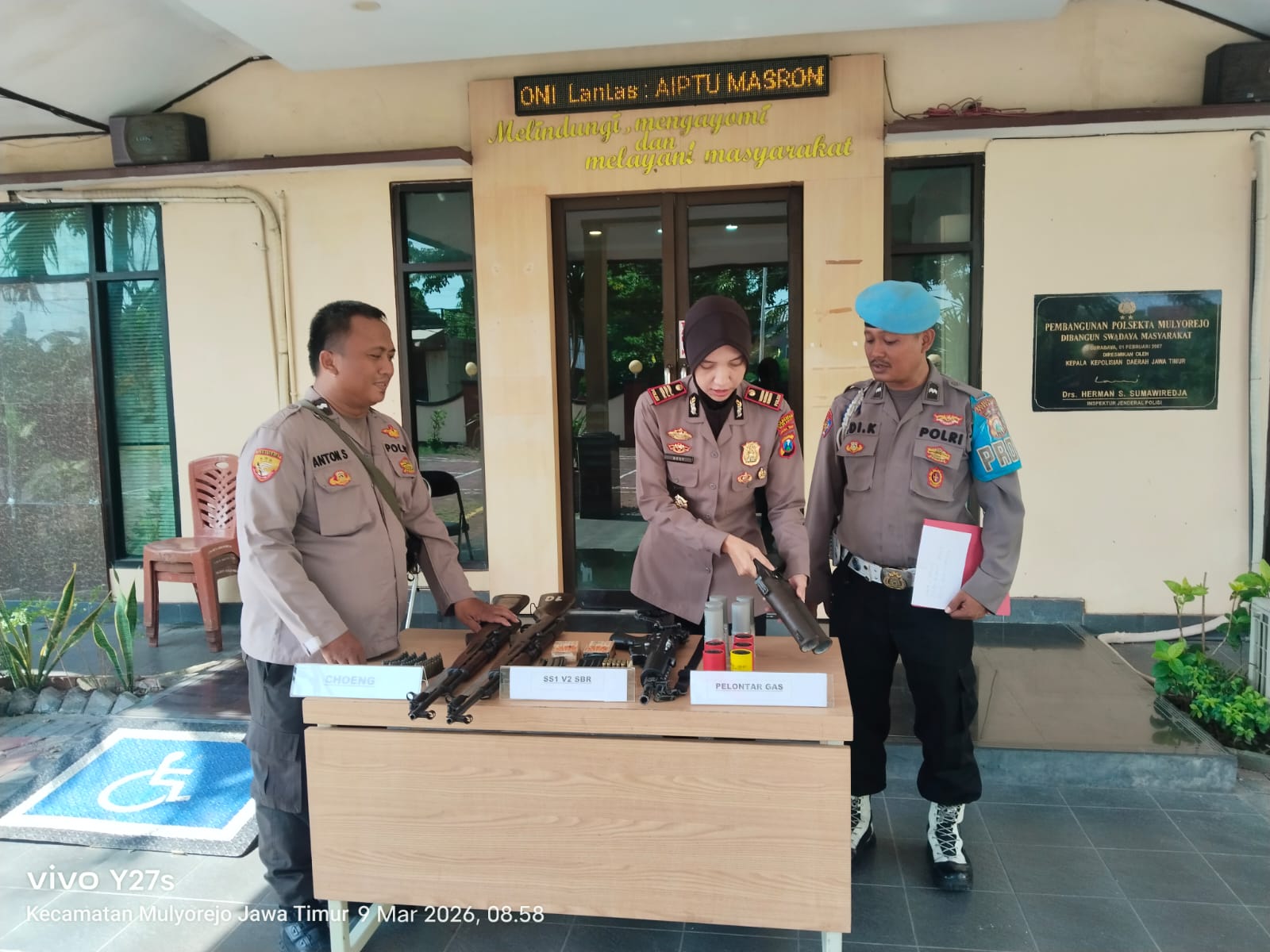 Pastikan Kesiapan Operasional, Kapolsek Mulyorejo Sidak Senjata Api