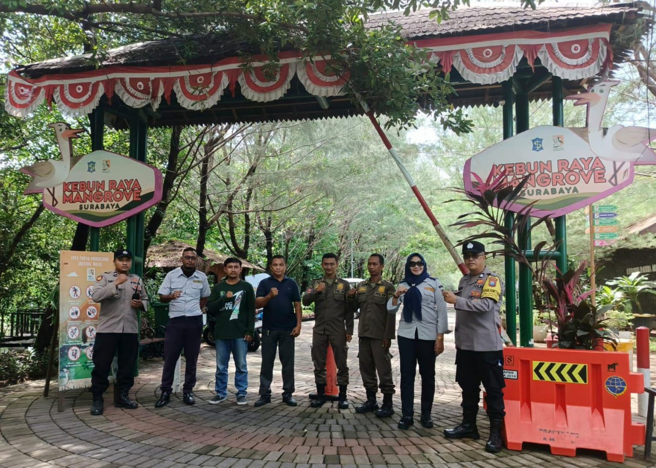 Pengamanan Ekstra di Kebun Raya Mangrove Gunung Anyar Selama Libur Lebaran
