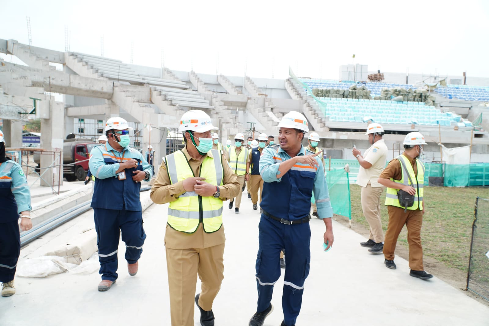 Pastikan Kelayakan Fasilitas Publik, Plt Bupati Lamongan Sidak Pembangunan Infrastruktur