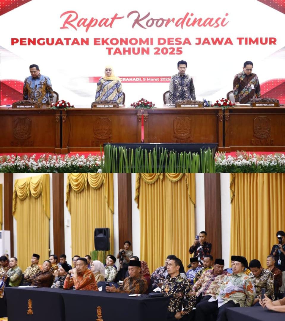 Bupati Setyo Wahono Ikuti Rakor di Grahadi Bahas Penguatan Ekonomi Desa 