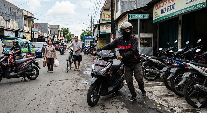 Maling Gasak Motor Pegawai DPW PSI Jatim di Ngagel Surabaya