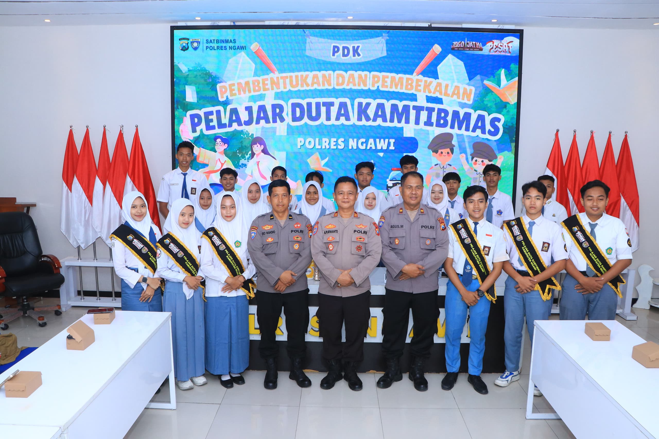 Polres Ngawi Gelar Pembentukan dan Pembekalan Duta Kamtibmas Bagi Pelajar