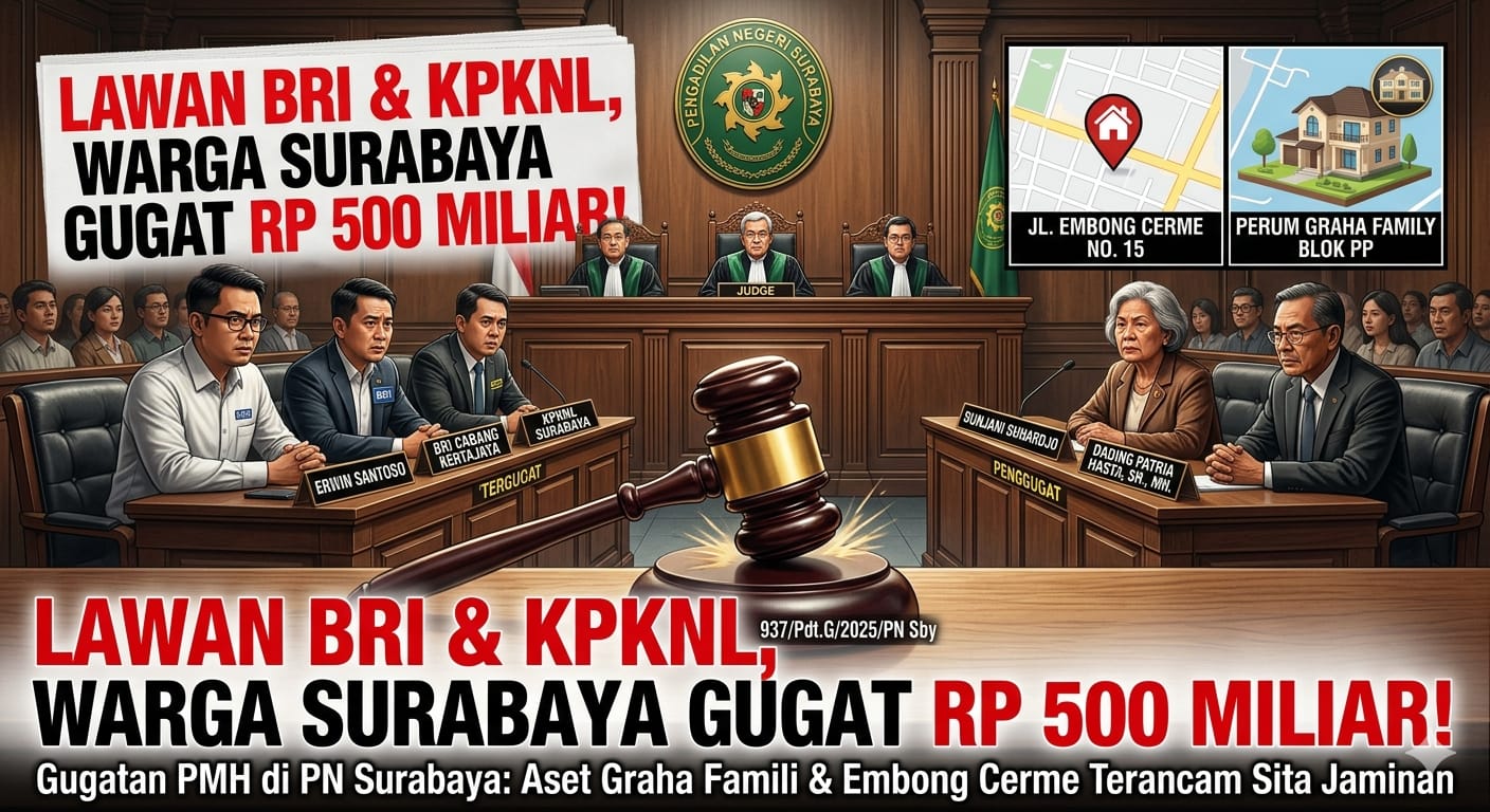 Lawan BRI dan KPKNL, Warga Surabaya Gugat Ganti Rugi Rp 500 Miliar