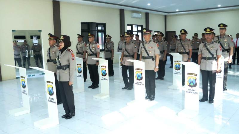 Kapolres Bangkalan Pimpin Sertijab, Jabatan Sejumlah PJU Dirotasi 