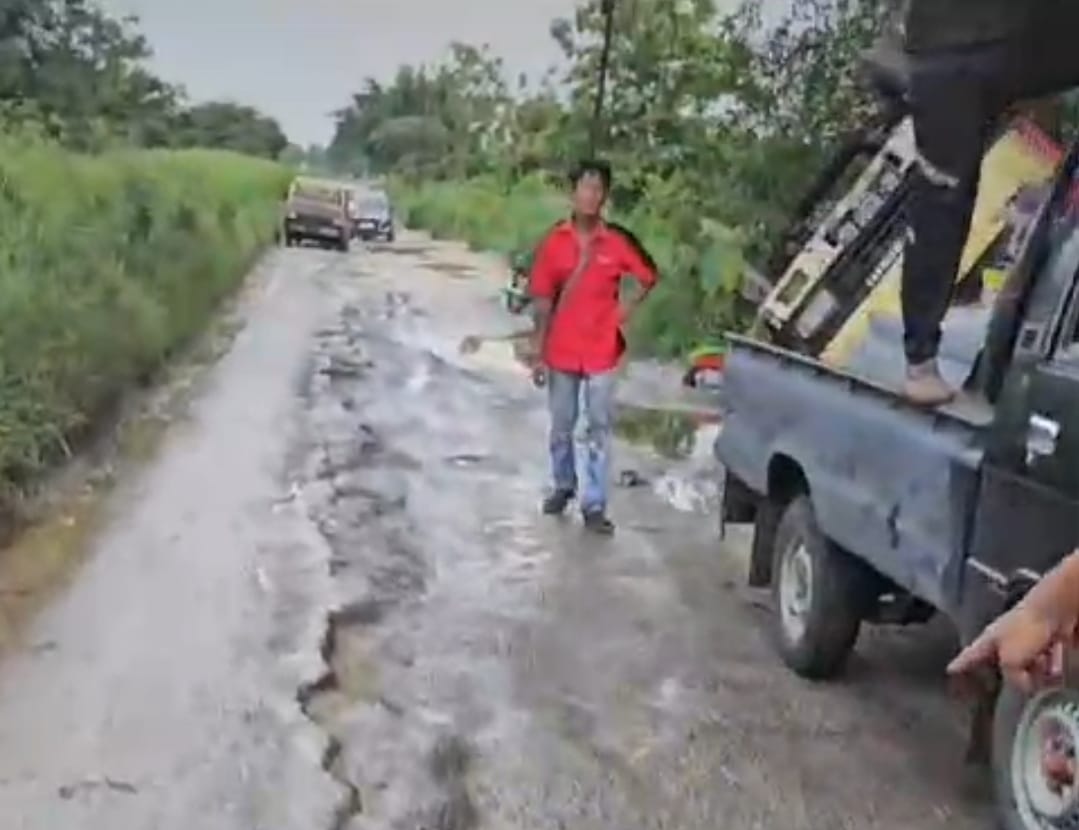 Truk Terguling akibat Jalan Rusak Parah di Lamongan, Warga Desak Perbaikan