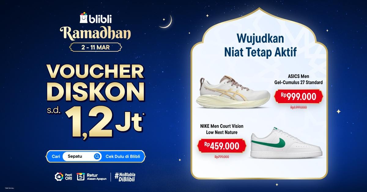 Anti Pegal, Ini Pilihan Sepatu Asics untuk Sehari-Hari, Makin Hemat dengan Promo Asics Ramadhan 2026!