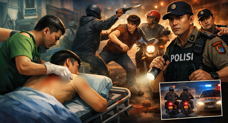 Remaja di Dupak Surabaya Dibacok saat Malam Idulfitri 2026, Polisi Buru Pelaku