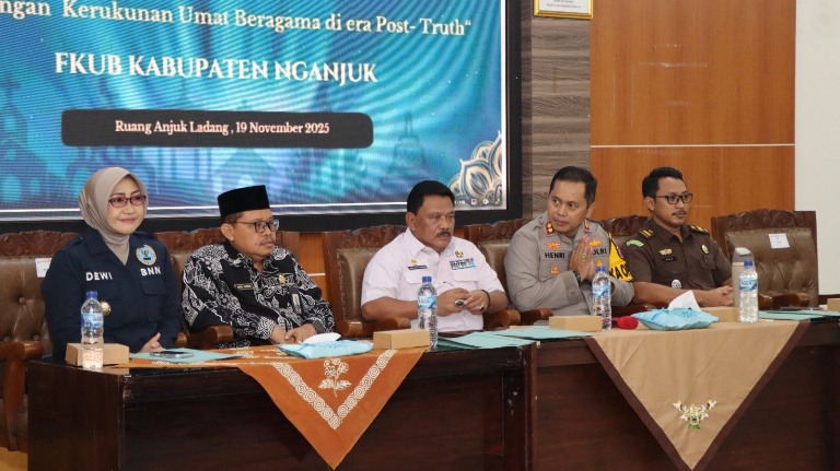 Kapolres Nganjuk Hadiri FGD FKUB Bahas Tantangan Kerukunan Umat Beragama Era Post Truth