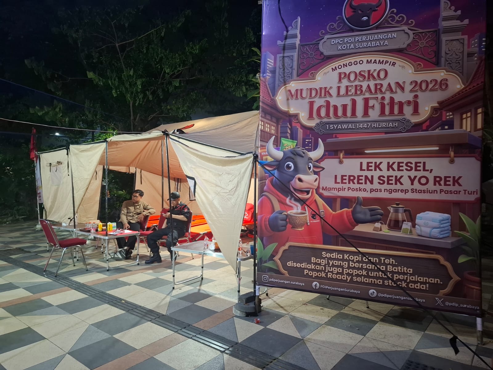 PDIP Surabaya Dirikan Posko Mudik Lebaran di Pasar Turi, Pelayanan 24 Jam