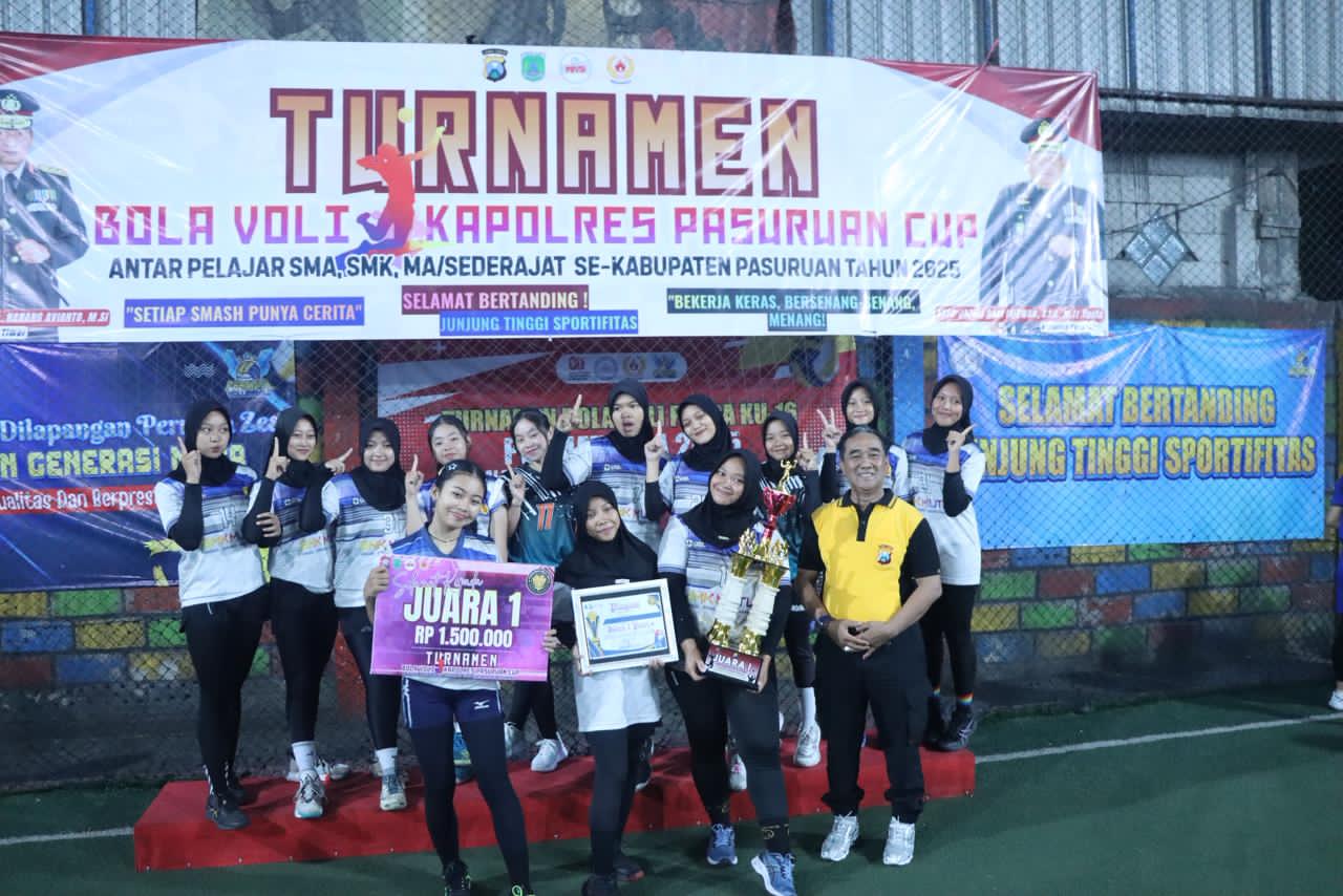 Tim Puteri Pandaan dan Putera Gempol Sabet Juara Kapolres Pasuruan Cup 2025