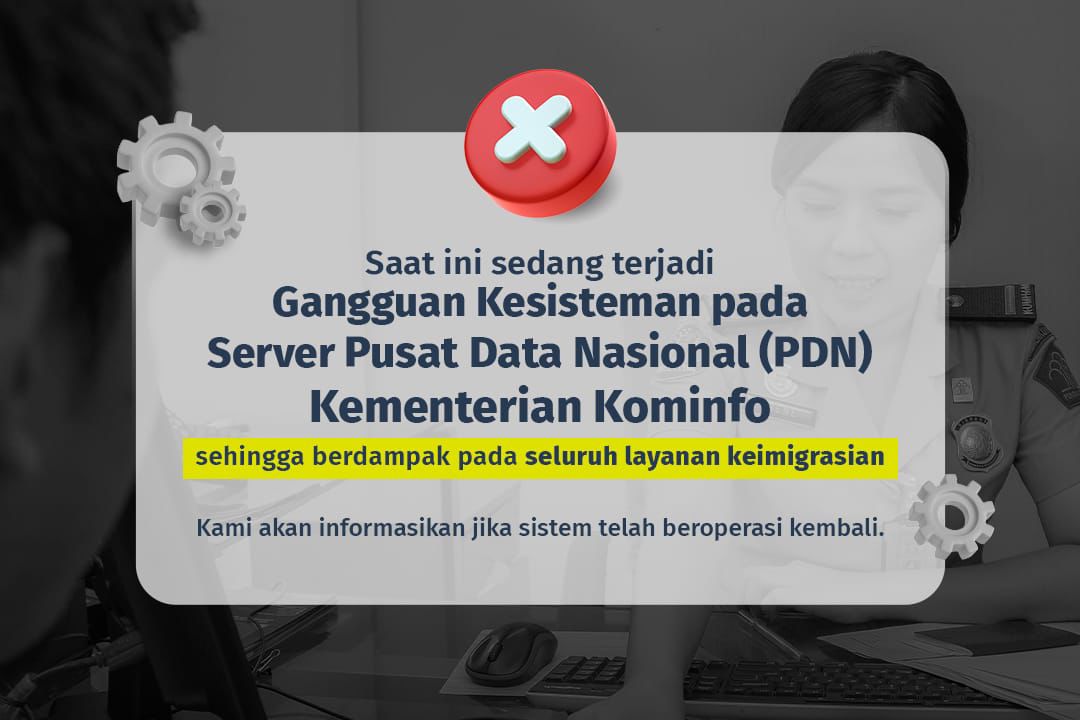 Server PDN Gangguan, Imigrasi Tetap Layani Perlintasan dan Permohonan Paspor