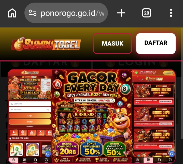 Geger, Website Resmi Pemkab Ponorogo Diduga Diretas, Muncul Konten Judi Online