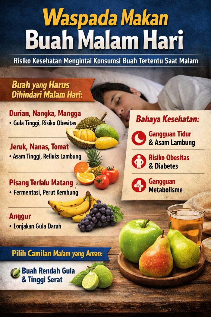 Waspada Konsumsi Buah Malam Hari, Ini Jenis yang Sebaiknya Dihindari