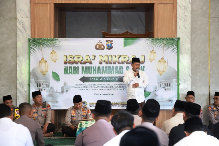 Peringatan Isra Mikraj, Polres Kediri Ajak Personel Seimbangkan Iman dan Tugas