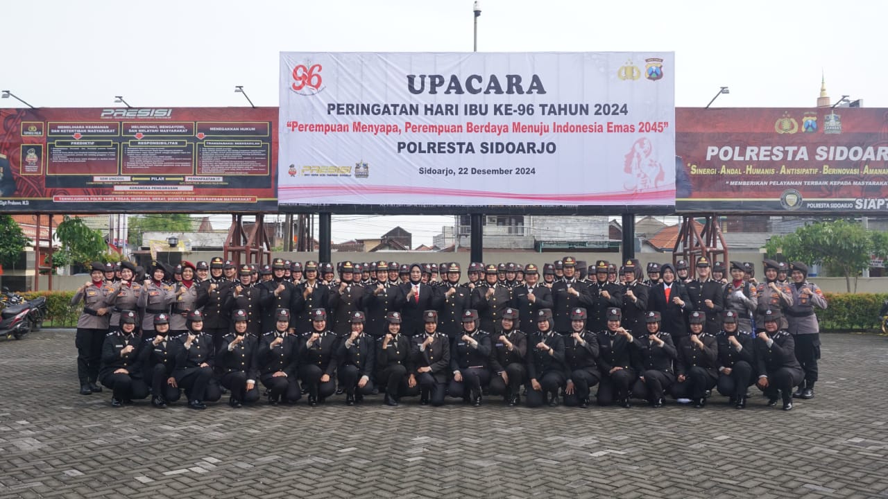 Polresta Sidoarjo Gelar Upacara Hari Ibu Ke-96