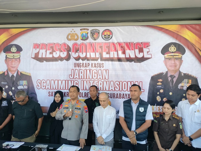 Bongkar Scamming Internasional, Polrestabes Surabaya Tetapkan 45 Orang  Tersangka