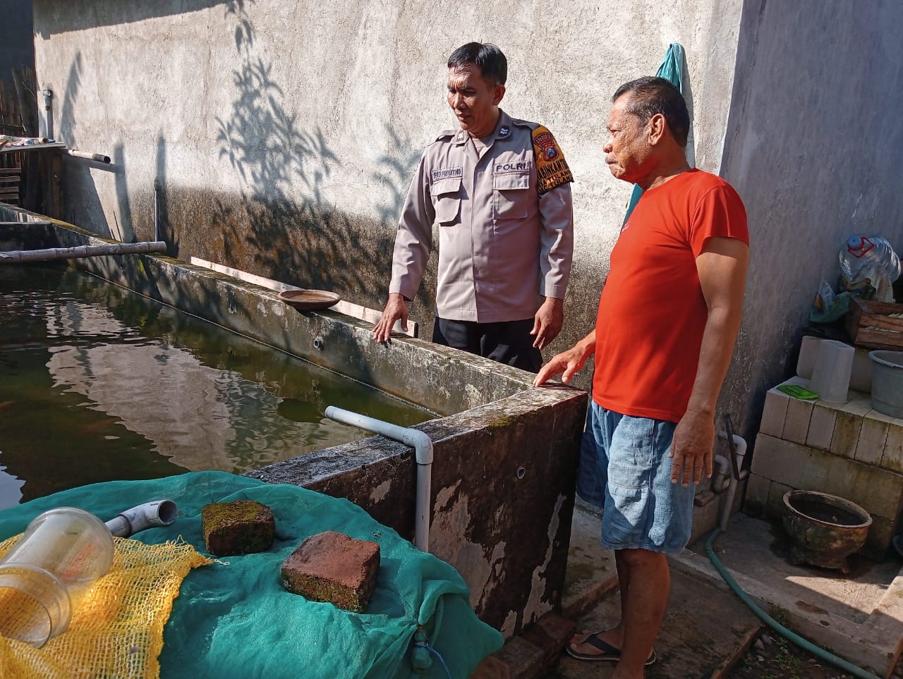 Bhabinkamtibmas Polsek Tulangan Cek Budidaya Nila