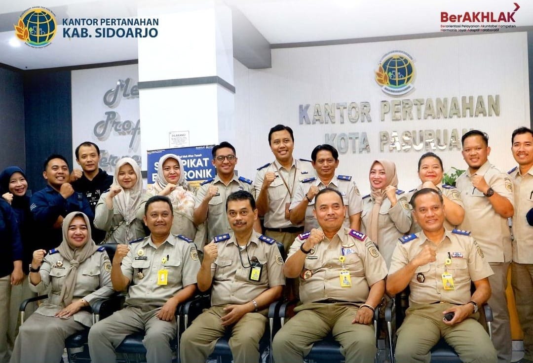 Kantah Sidoarjo Studi Tiru Penerbitan Sertifikat Elektronik ke Kantah Kota Pasuruan
