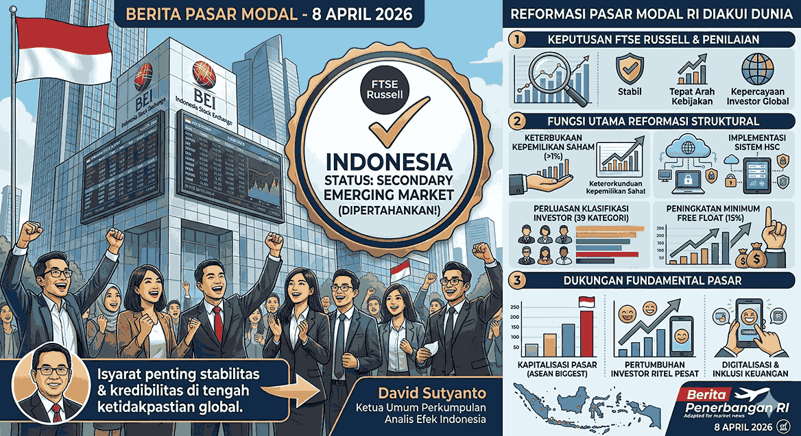 Pasar Modal RI Diakui Dunia, FTSE Russell Pertahankan Status Secondary Emerging Market Indonesia