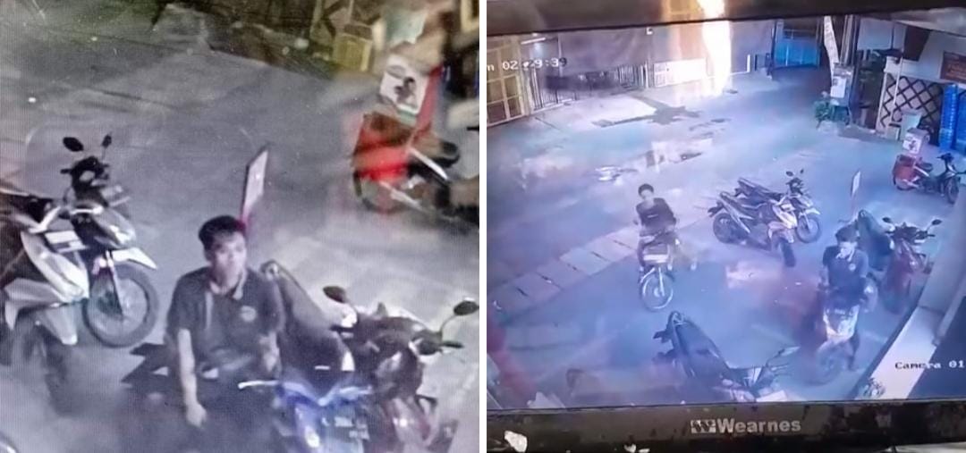 Dua Bandit Motor Terekam CCTV, Gasak Beat Karyawan Alfamidi di Surabaya