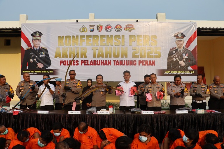 Polres Pelabuhan Tanjung Perak Tekan Angka Kriminalitas 13 Persen Sepanjang 2025