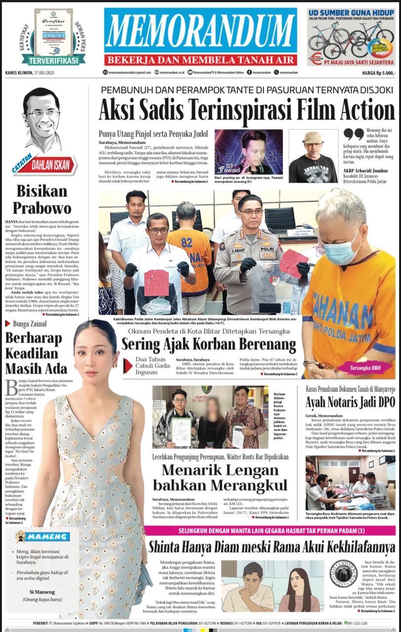 Memorandum Edisi 17 Juli 2025