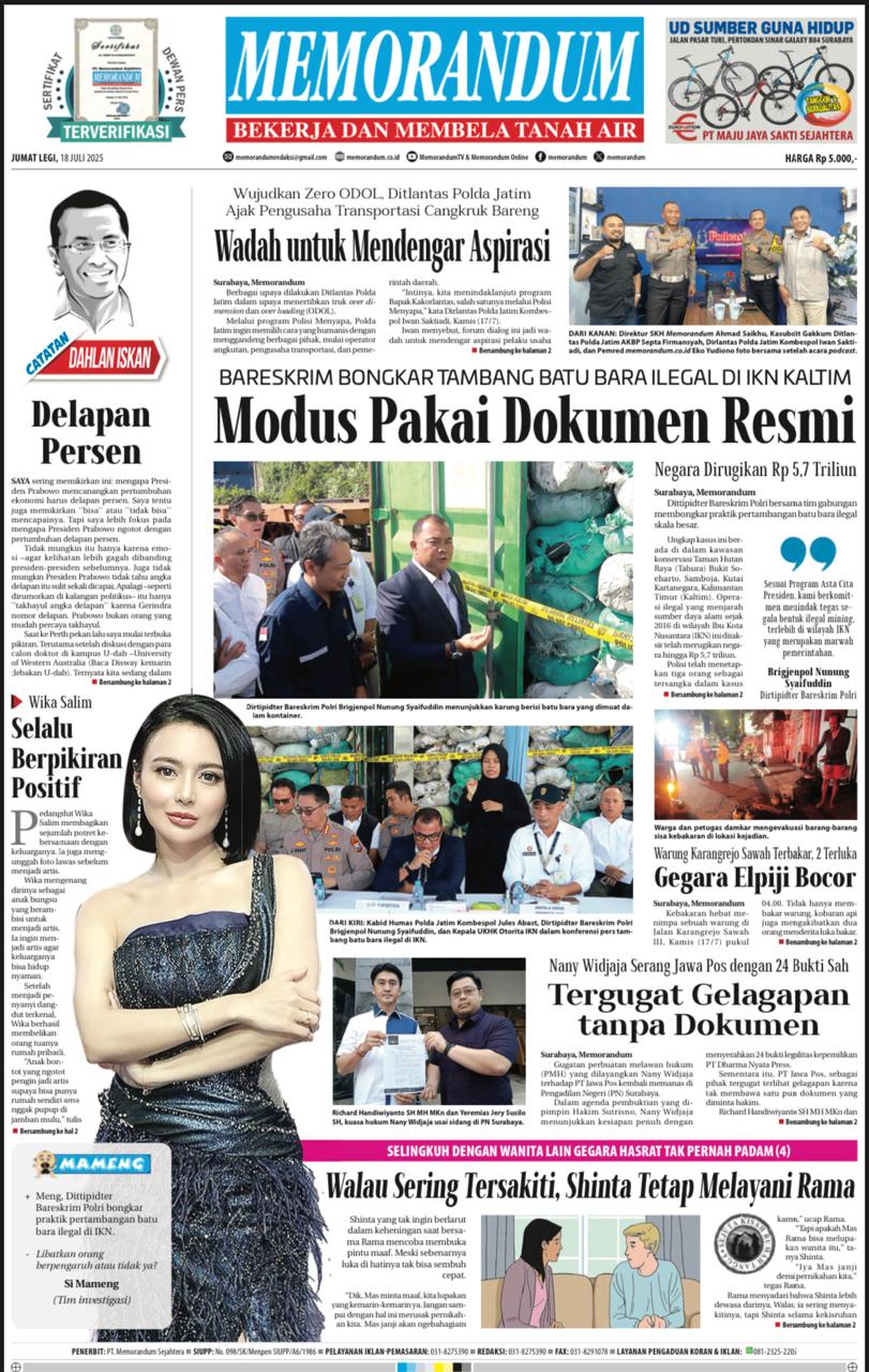 Memorandum Edisi 18 Juli 2025