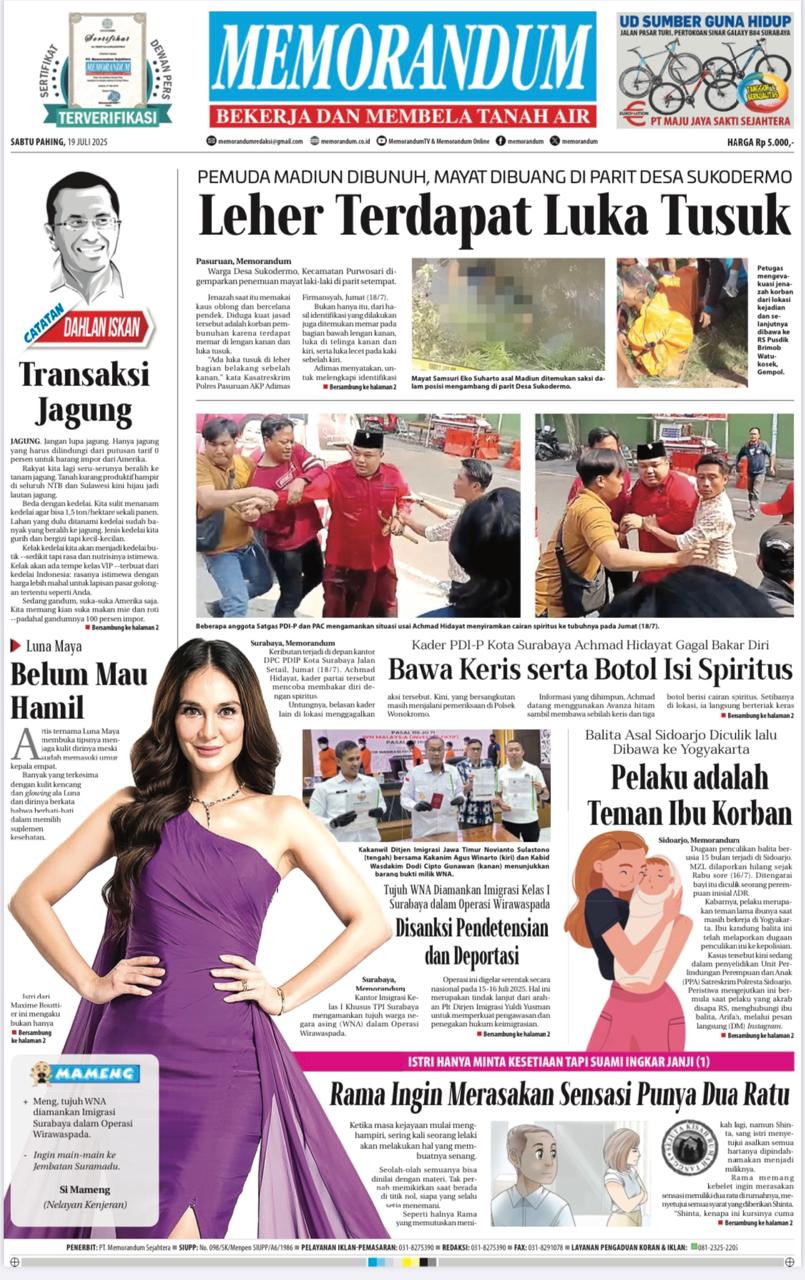 Memorandum Edisi 19 Juli 2025