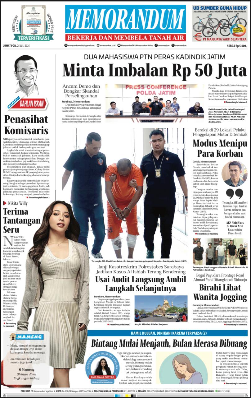 Memorandum Edisi 25 Juli 2025