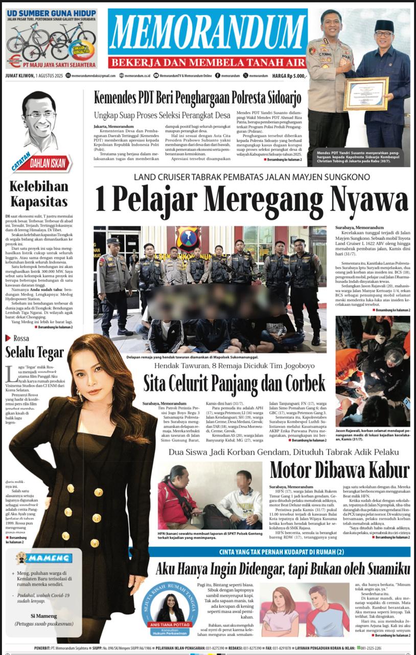 Memorandum Edisi 1 Agustus 2025