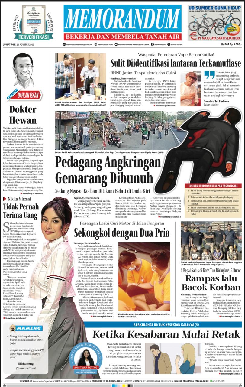 Memorandum Edisi 29 Agustus 2025