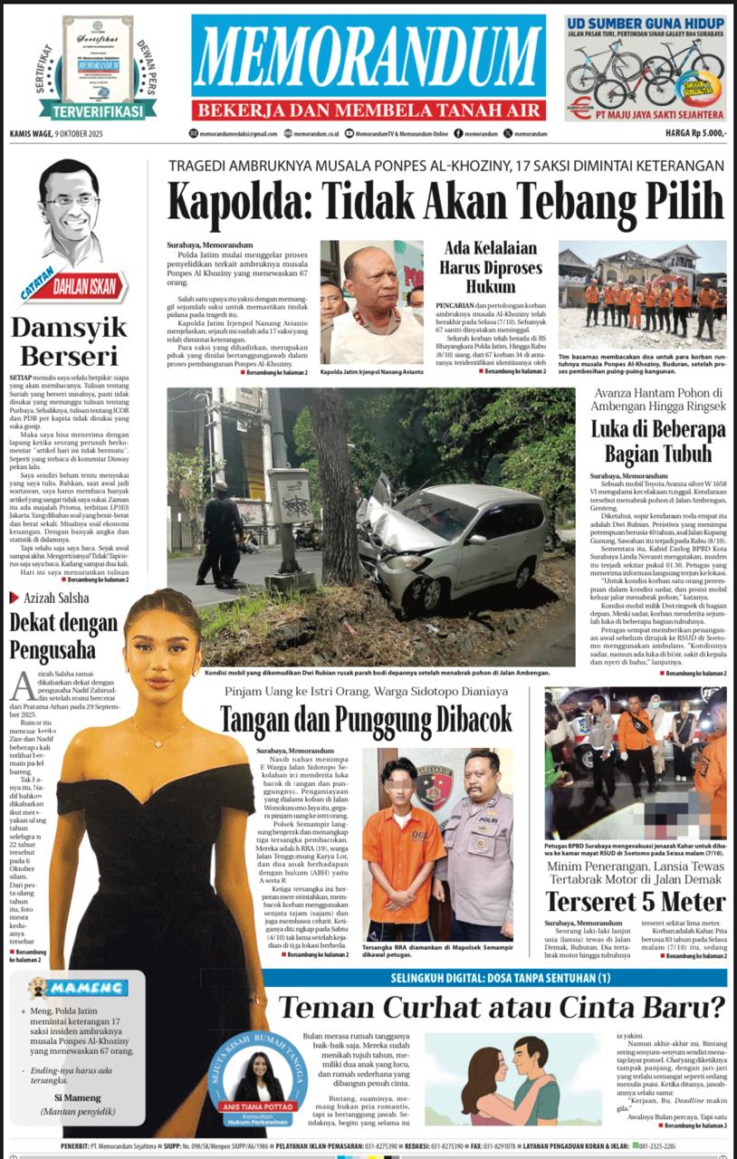 Memorandum Edisi 9 Oktober 2025