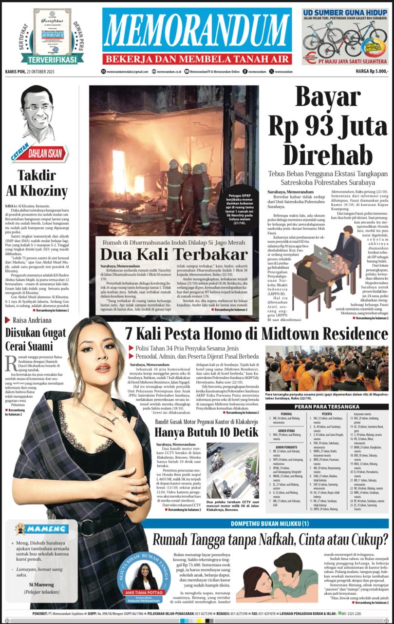 Memorandum Edisi 23 Oktober 2025