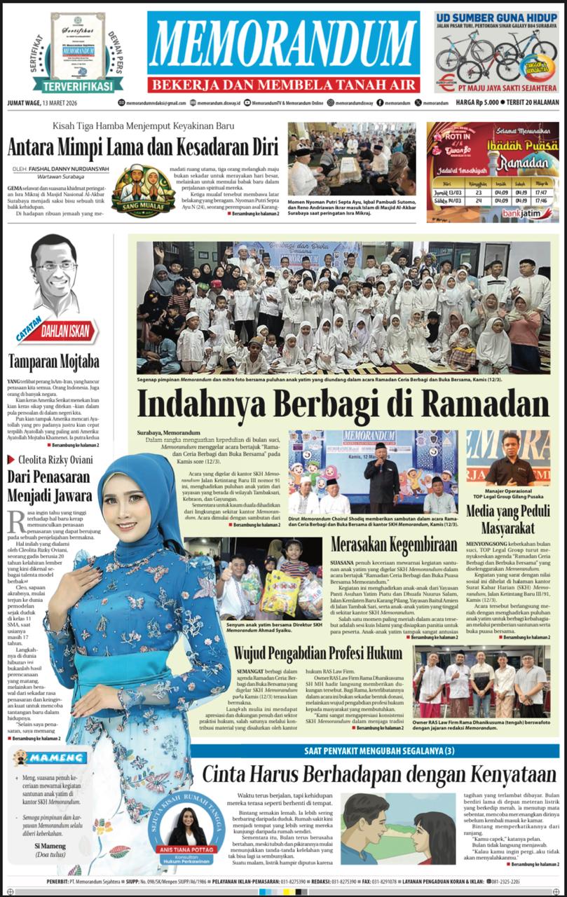 Memorandum Edisi 13 Maret 2026