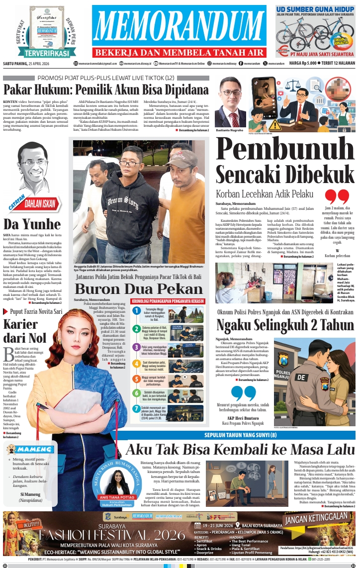 Memorandum Edisi 25 April 2026