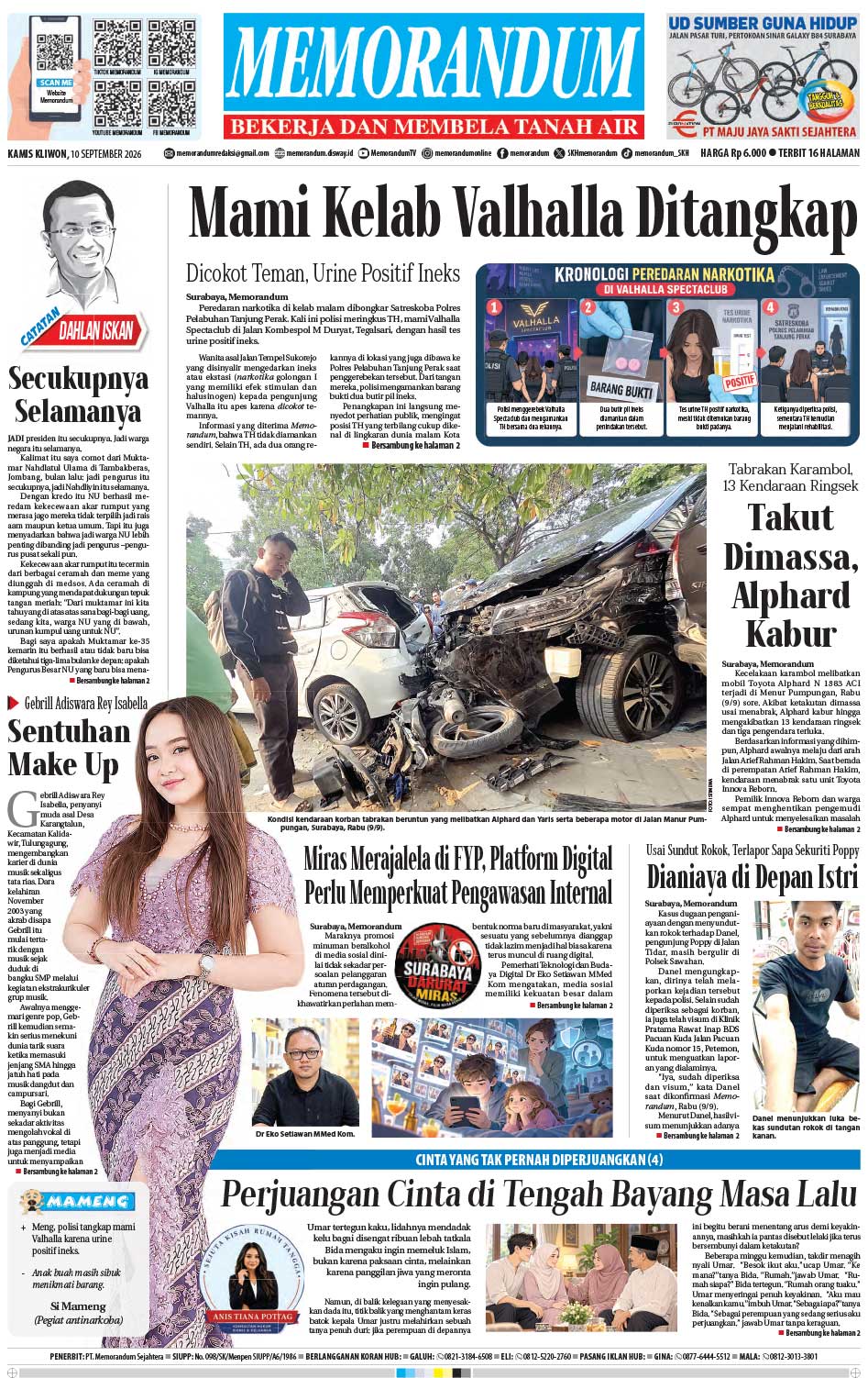 Memorandum Edisi 10 September 2026