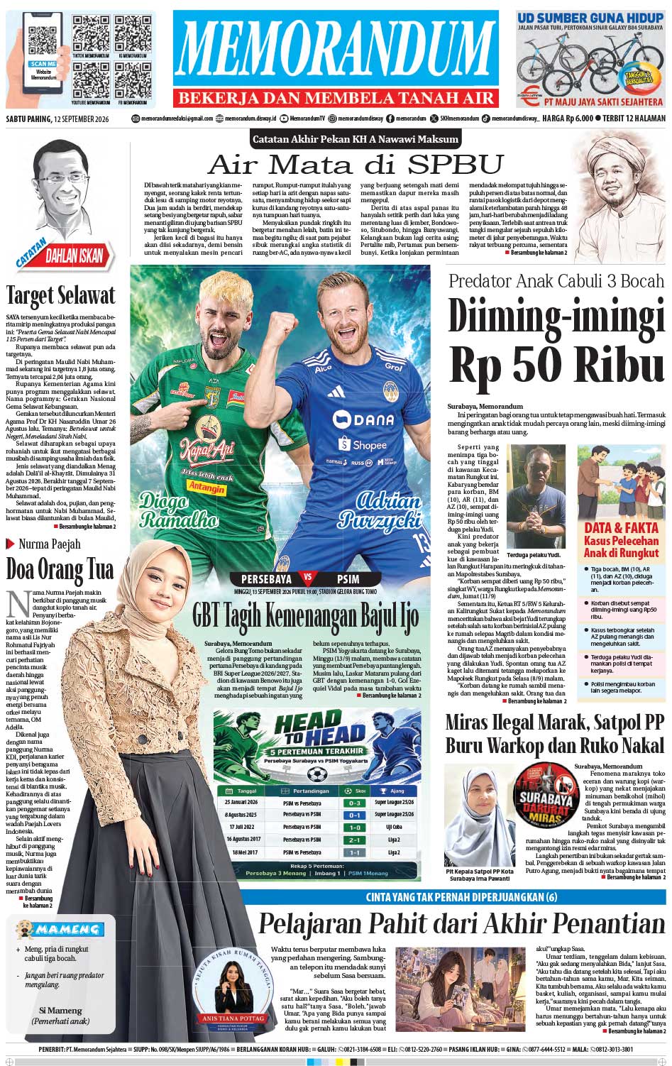 Memorandum Edisi 12 September 2026
