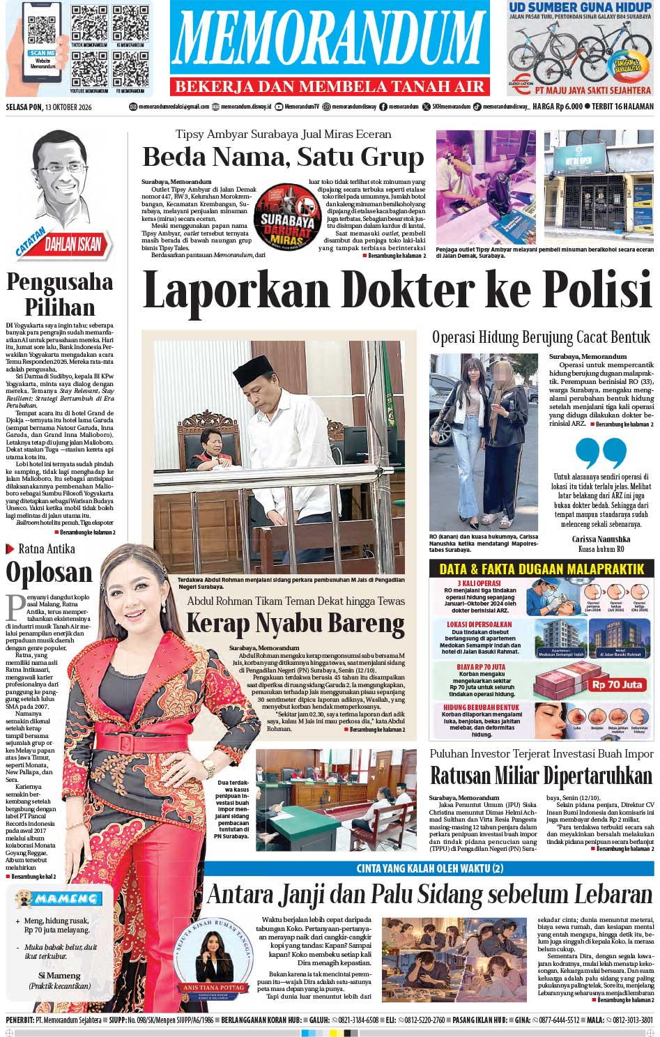 Memorandum Edisi 13 Oktober 2026