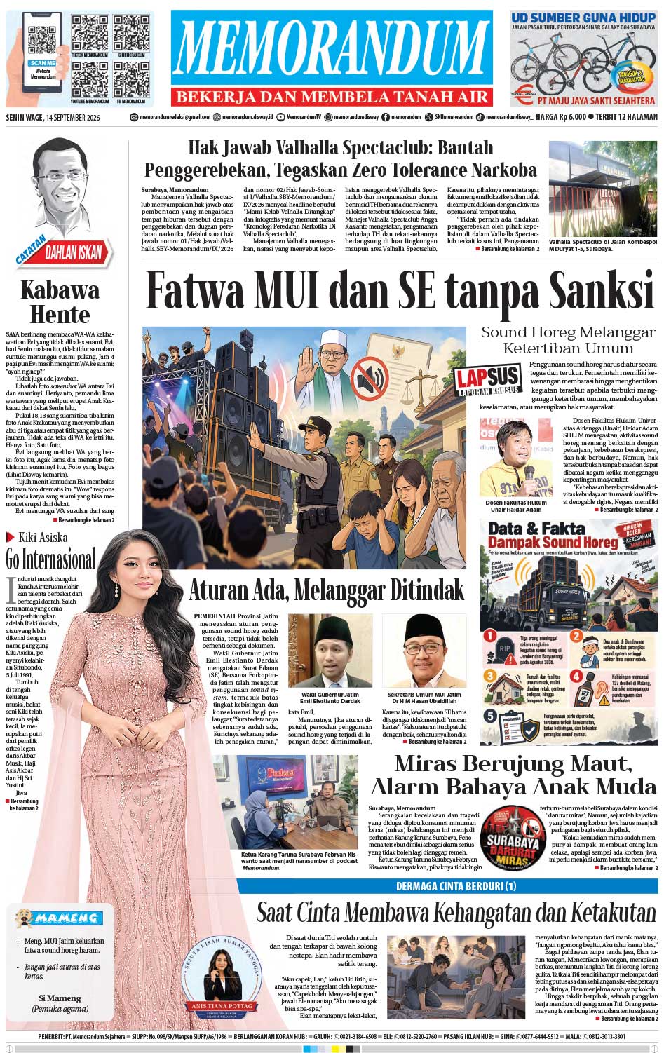 Memorandum Edisi 14 September 2026
