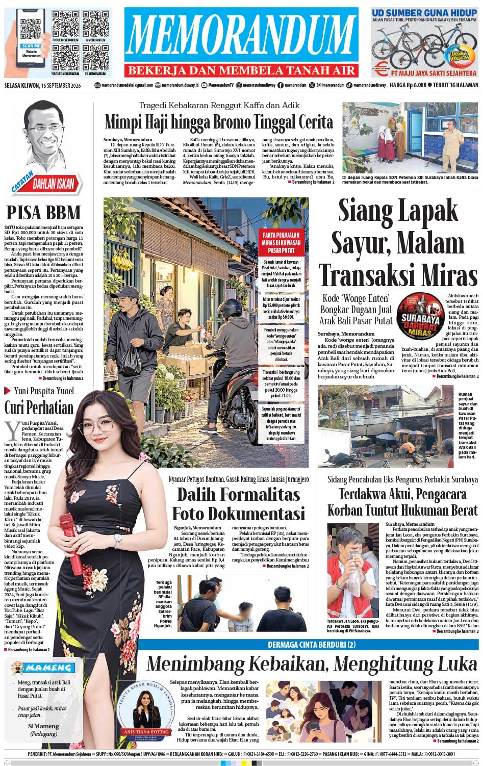 Memorandum Edisi 15 September 2026