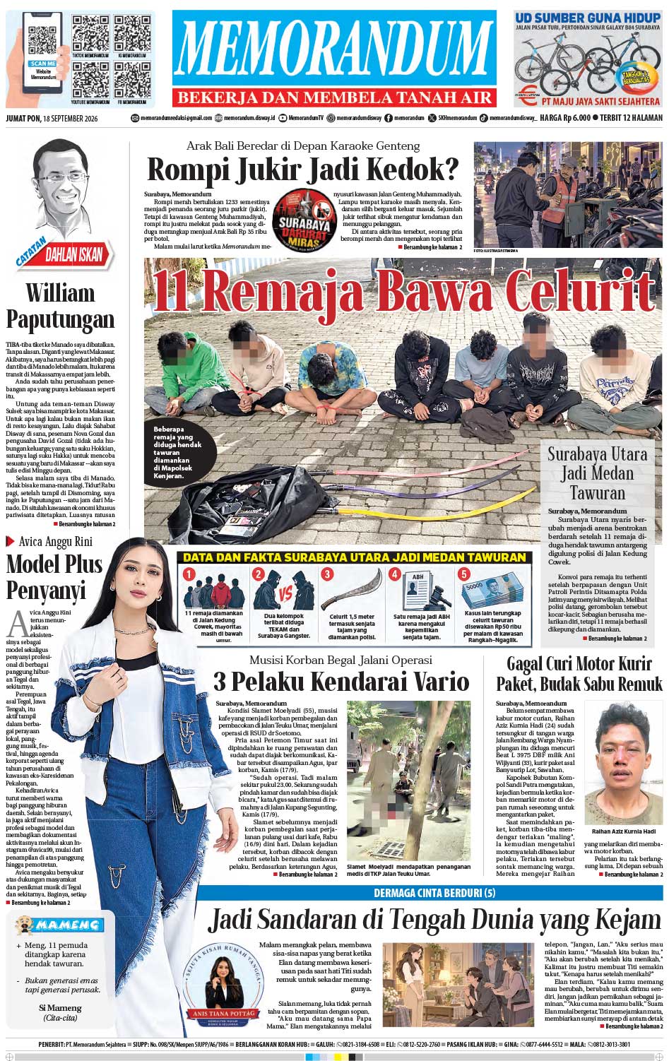 Memorandum Edisi 18 September 2026