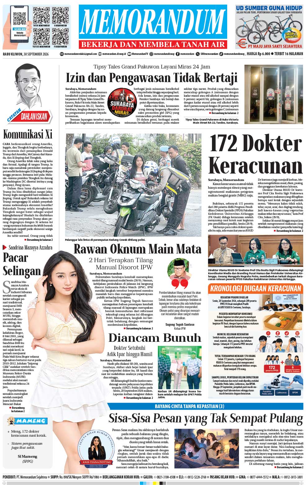 Memorandum Edisi 30 September 2026
