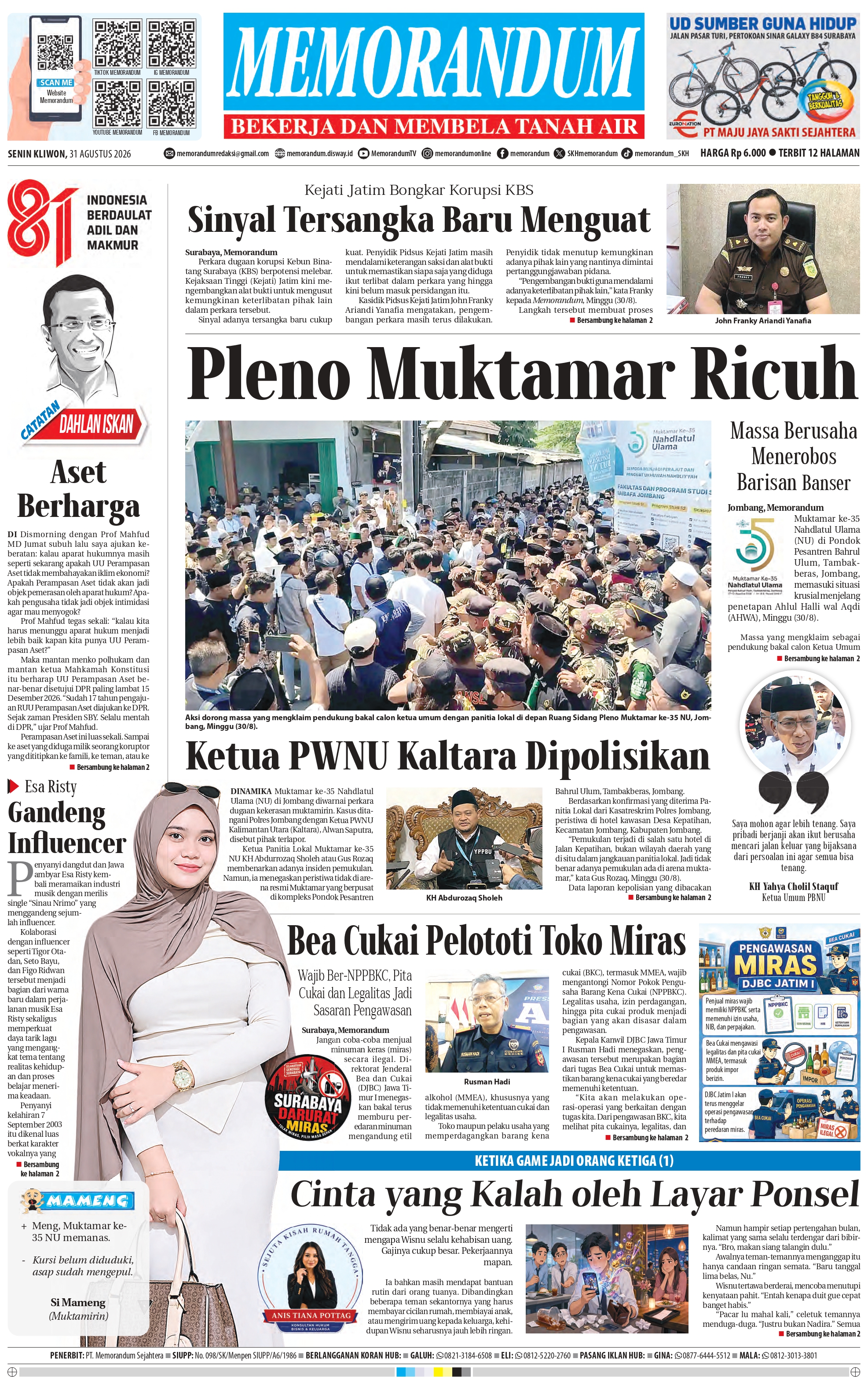 Memorandum Edisi 31 Agustus 2026