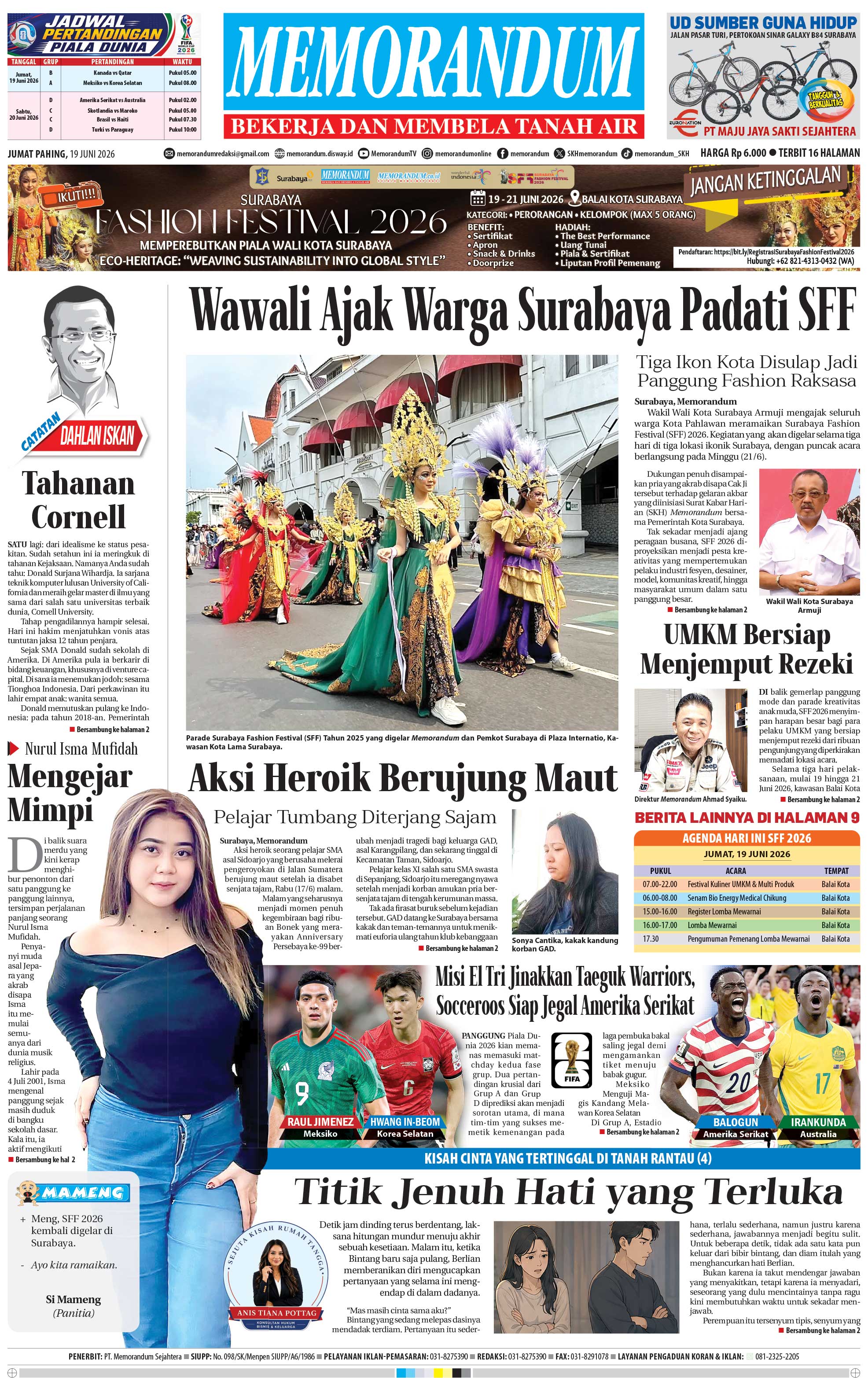 Memorandum Edisi 19 Juni 2026