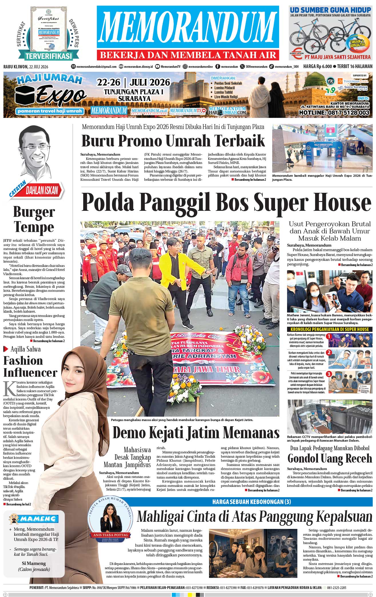 Memorandum Edisi 22 Juli 2026