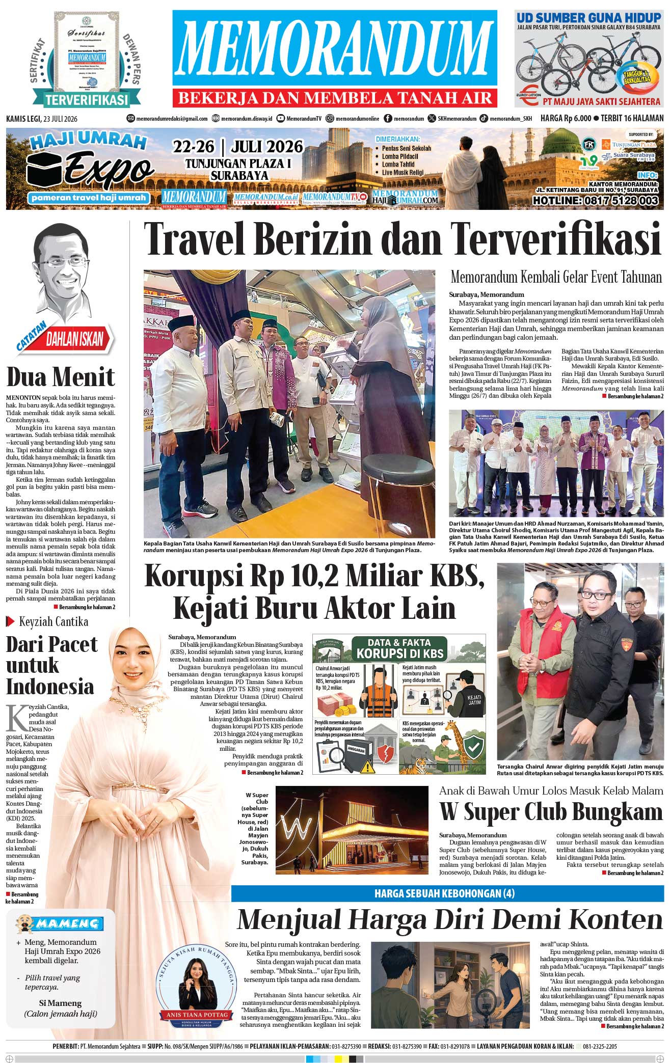 Memorandum Edisi 23 Juli 2026