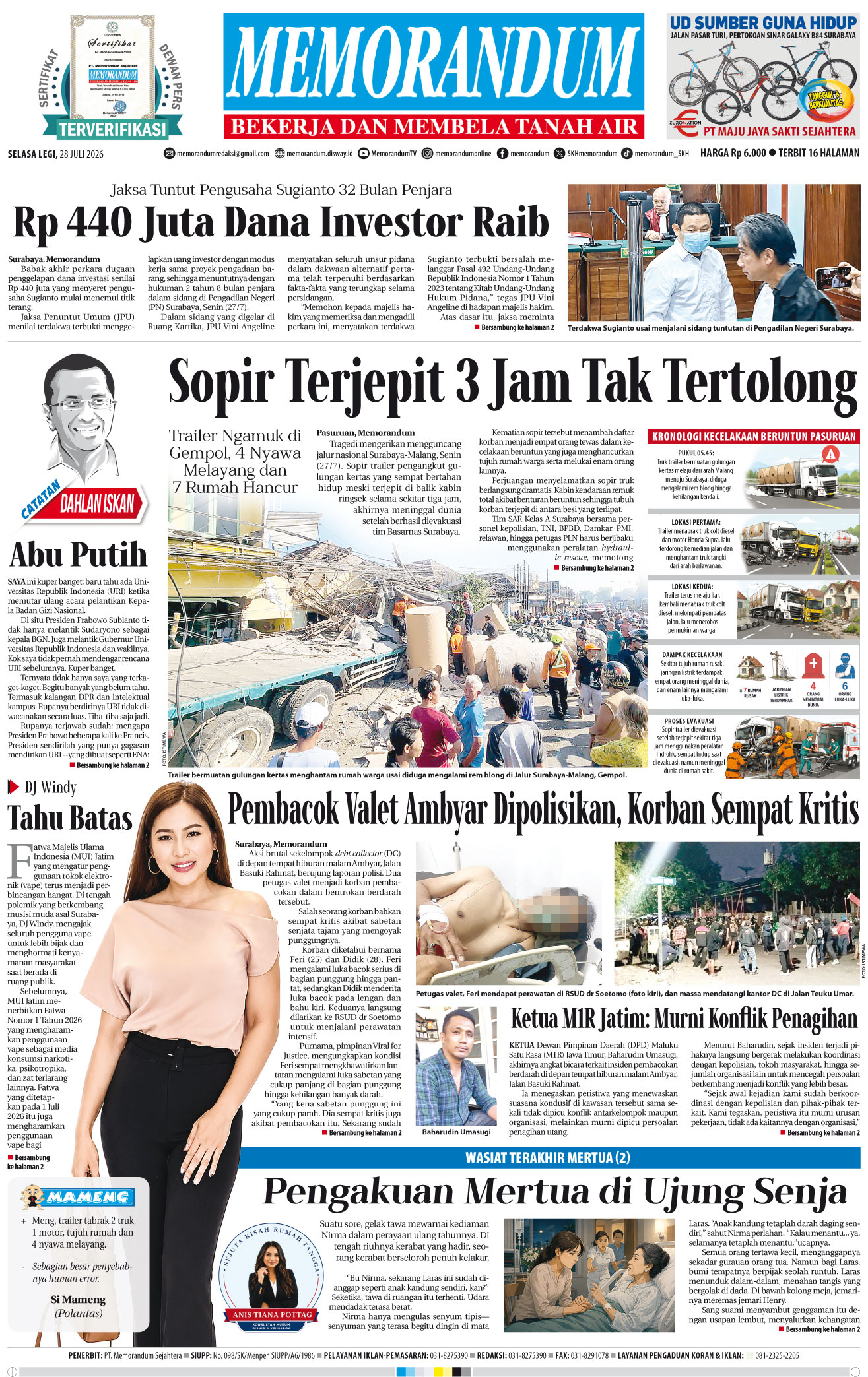 Memorandum Edisi 28 Juli 2026