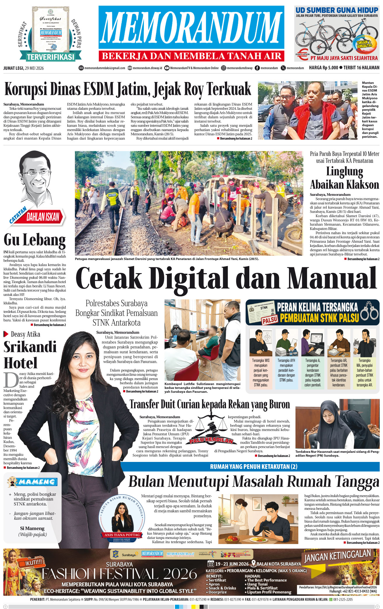 Memorandum Edisi 29 Mei 2026
