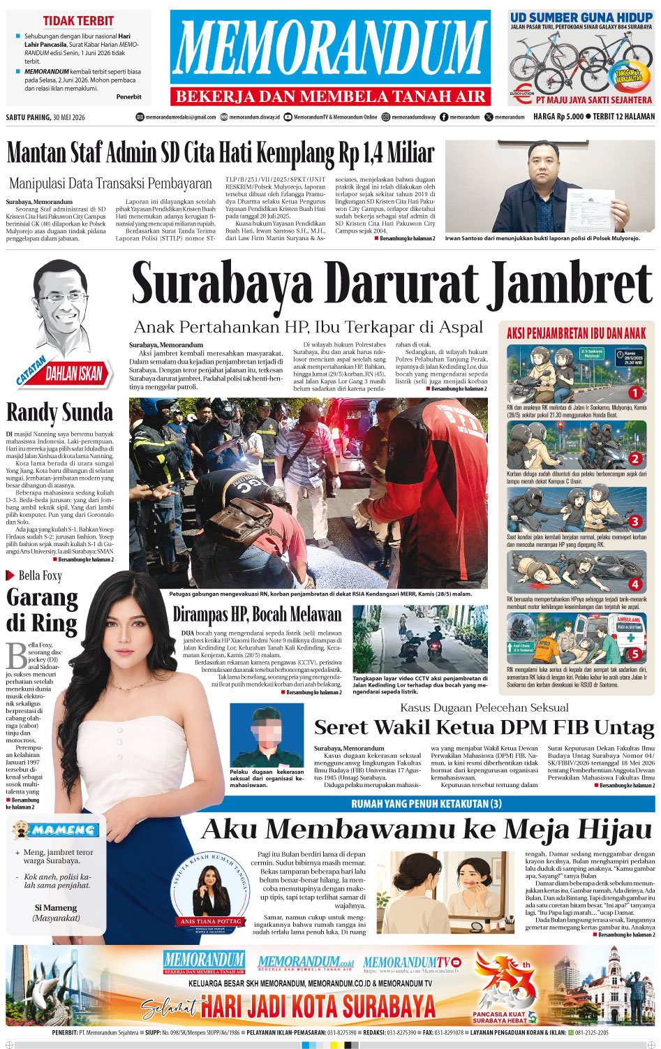Memorandum Edisi 30 Mei 2026