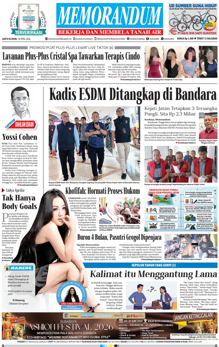 Memorandum Edisi 18 April 2026